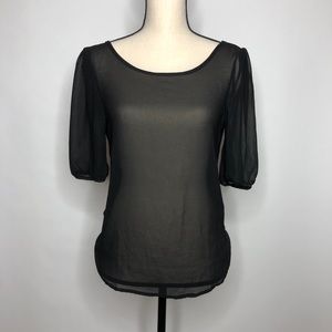 Black Sheer Top